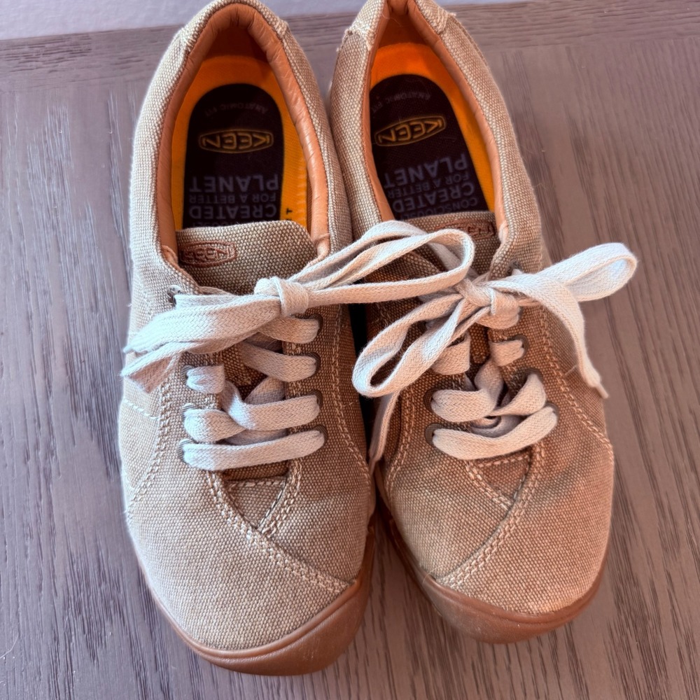 Keen Presidio Canvas Sneakers Tan Khaki Lace Up Shoes 1026098 Womens 8 - Picture 3 of 7